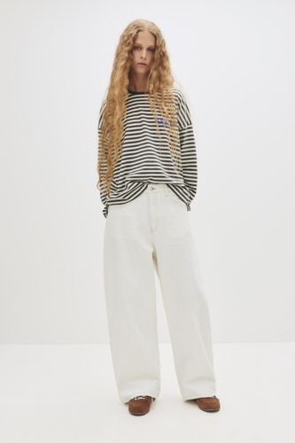Jean Baggy Blanc Texturé - Pull&Bear - Modalova