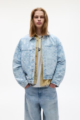 Veste Denim À Carreaux Stwd - Pull&Bear - Modalova