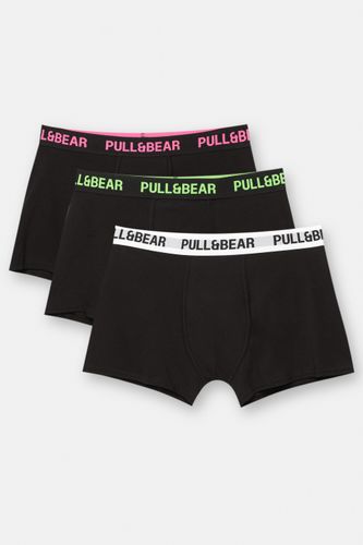 Lot De 3 Boxers Noirs Taille Fluo - Pull&Bear - Modalova