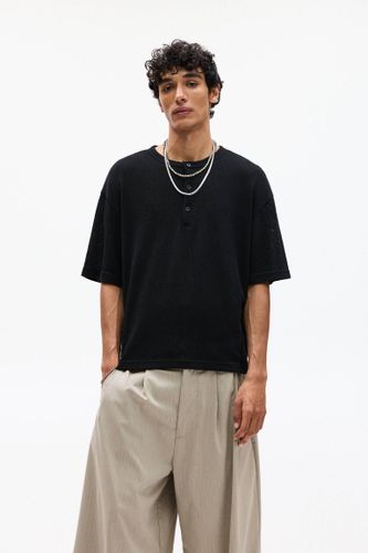 Pull Manches Courtes Col Tunisien - Pull&Bear - Modalova