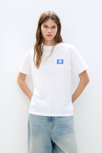 T-Shirt Blanc Imprimé Canard - Pull&Bear - Modalova