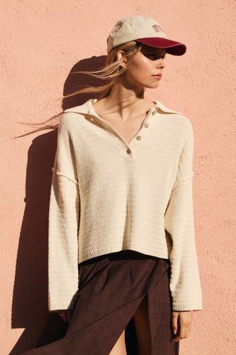 Pull Oversize Col Polo - Pull&Bear - Modalova