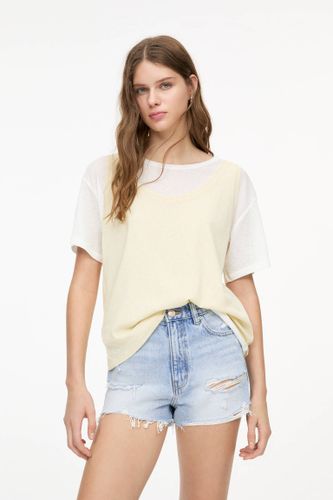 Short En Jean Ourlet Effiloché - Pull&Bear - Modalova