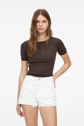 Short En Jean Ourlet Effiloché - Pull&Bear - Modalova