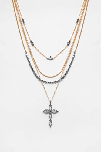 Lot Chaînes Brillants Et Croix - Pull&Bear - Modalova