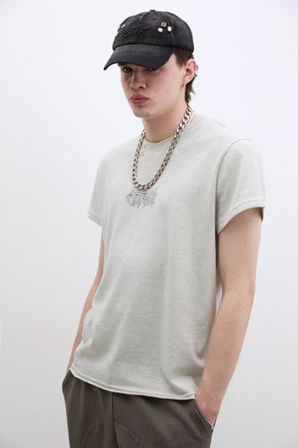 T-Shirt Slim Cropped Stwd Inscription Gothique - Pull&Bear - Modalova