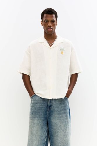 Chemise Brodée Manches Courtes - Pull&Bear - Modalova
