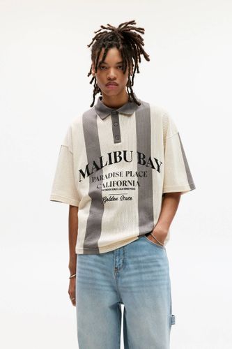 Polo En Maille À Rayures Stwd - Pull&Bear - Modalova