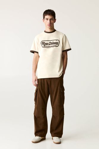 Pantalon Cargo Baggy Délavé - Pull&Bear - Modalova
