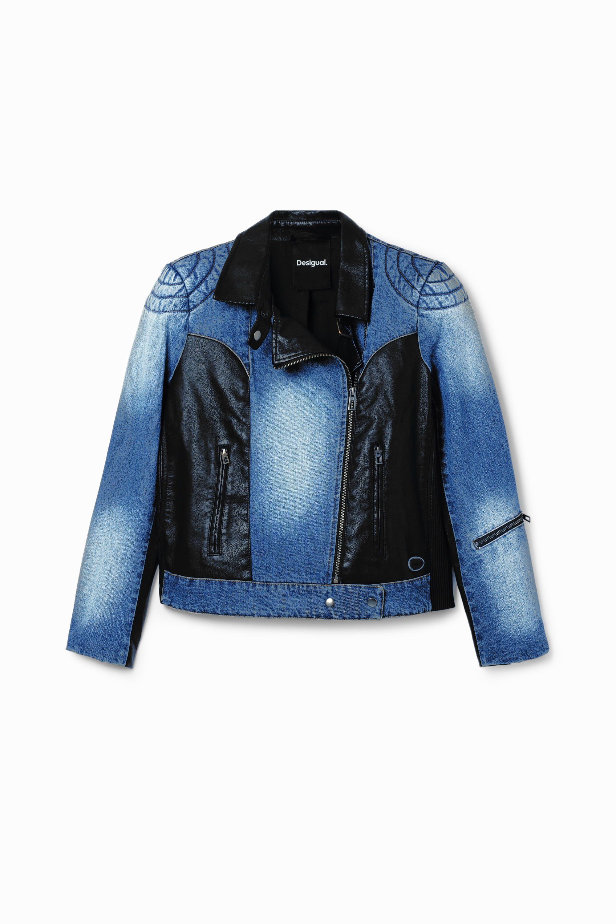 Veste biker denim hybride - Desigual - Modalova