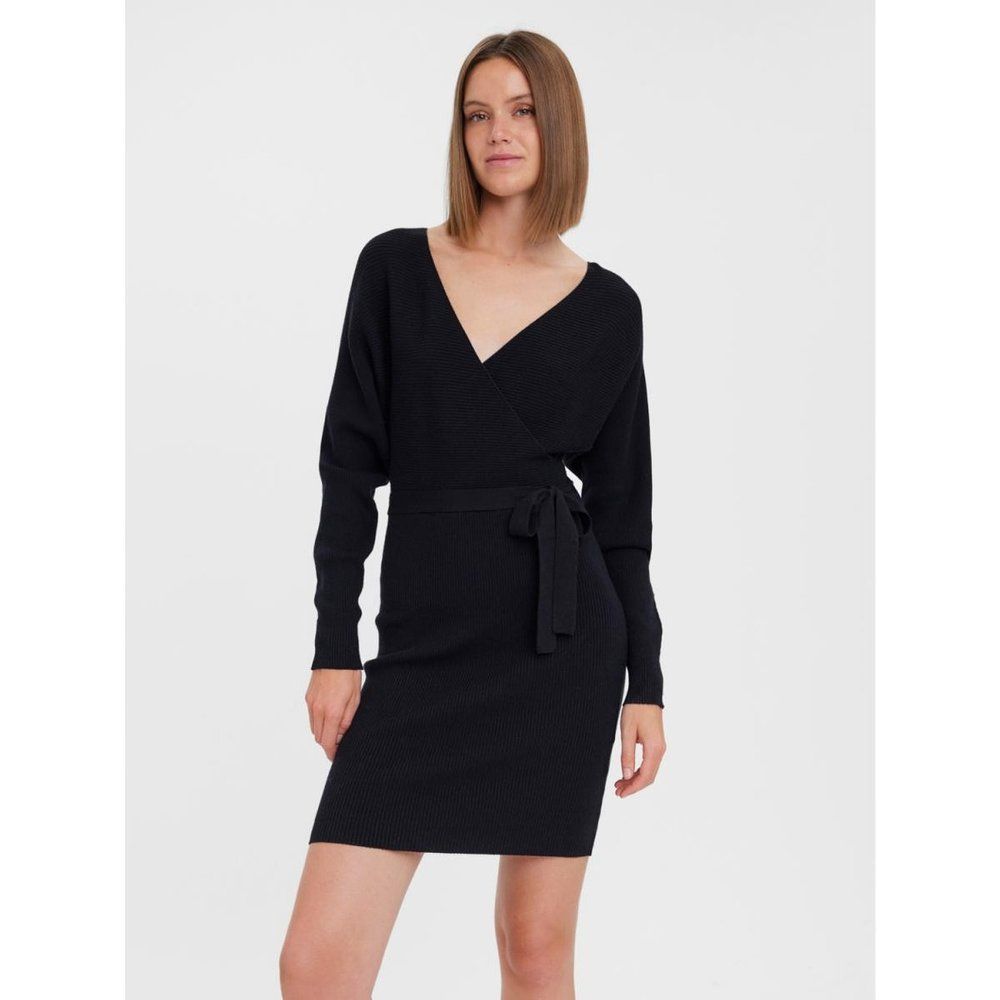 Robe longue Regular Fit Col en V Manches longues Au-dessus du genou - Vero Moda - Modalova