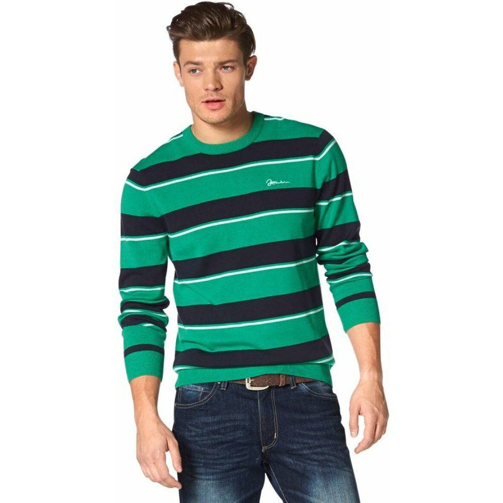 Pull rayé col rond manches longues - John Devin - Modalova