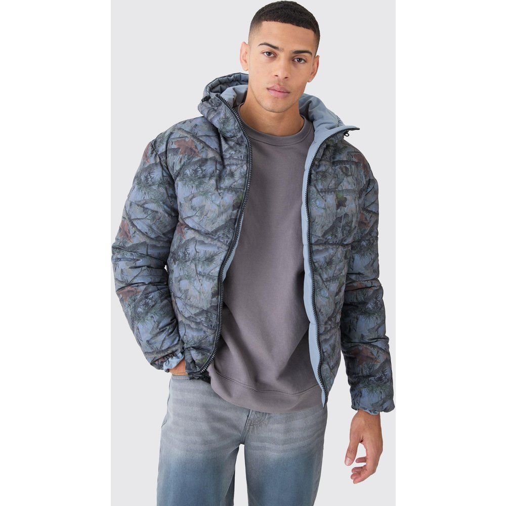 Doudoune réversible à imprimé camouflage - M - Boohooman - Modalova