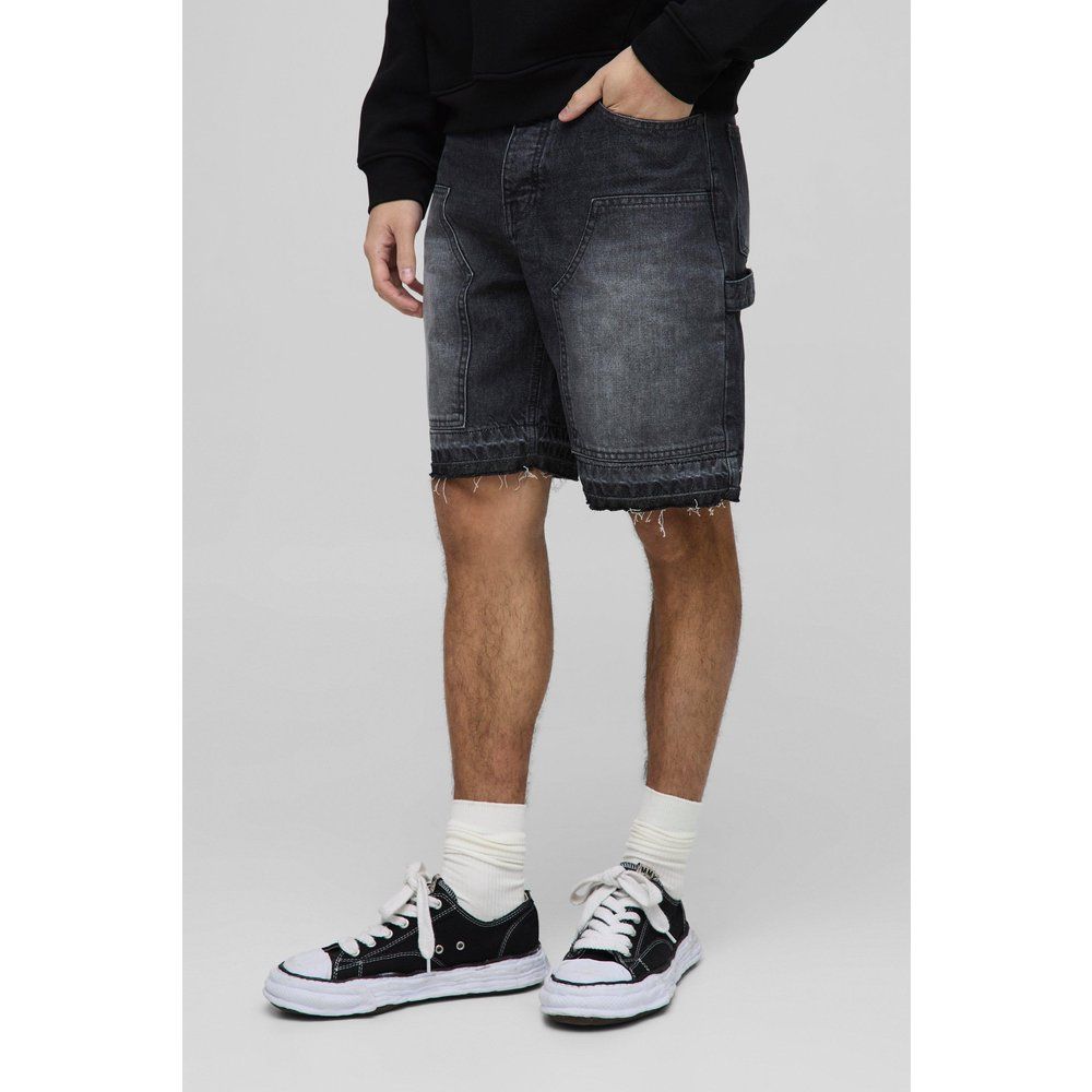Short charpentier large en jean - 28 - Boohooman - Modalova