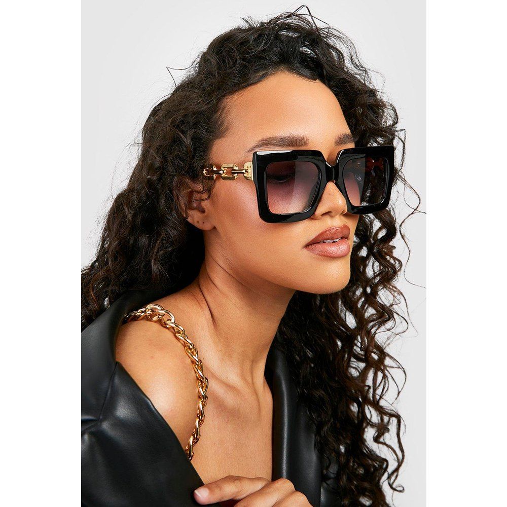 Lunettes De Soleil Carrées À Branches Tressées - One Size - boohoo - Modalova