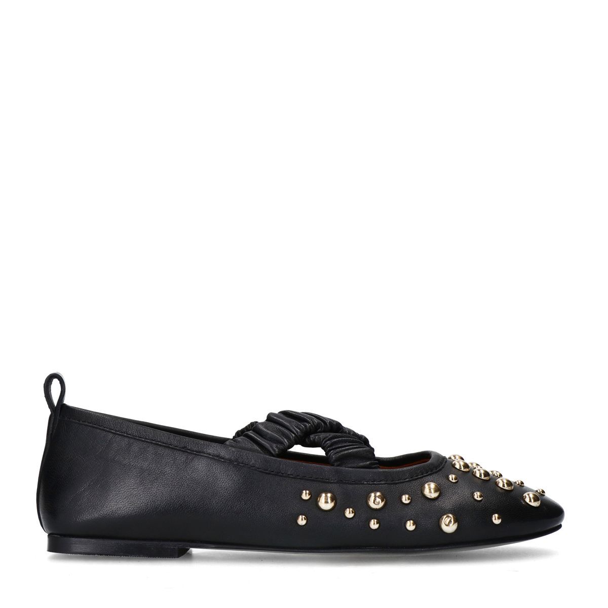 Ballerines en cuir avec clous - noir - Sacha - Modalova