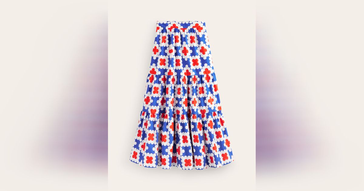 Jupe Femme Boden Taille 12L (Longue) - Coupe A-Line En Coton Noir - Occasion Très Bon état