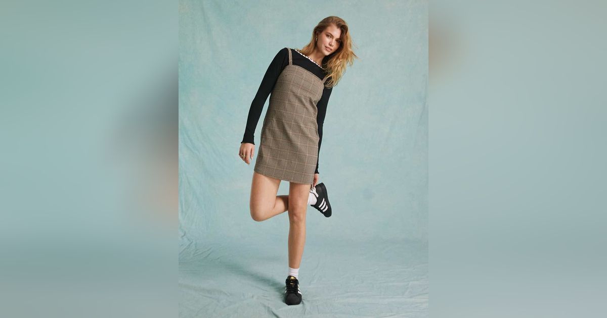 Robe caraco a carreaux on sale