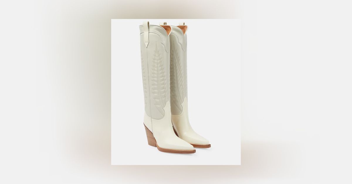 Femme Chaussures Bottes Bottes à talons Bottes à effet peau de crocodile 105 mm Paris Texas en coloris Marron 