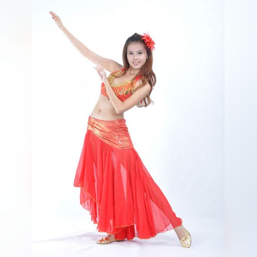 La danse du ventre Costume Rose rouge Polyester Bollywood danse