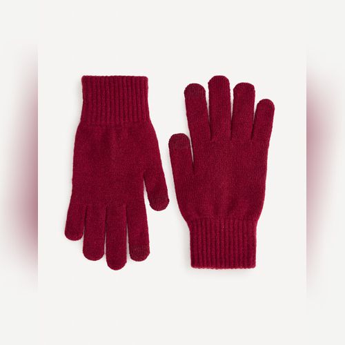 gants femme en cuir pour écran tactile taupe - HEMA