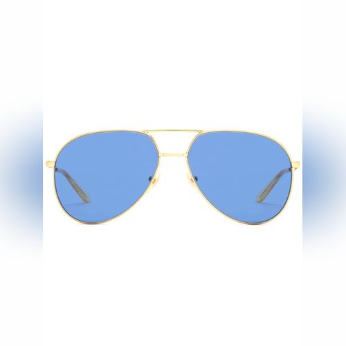 NA-KD Double Metal Pilot Sunglasses- Gold