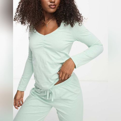 ASOS DESIGN Maternity - Exclusivité - Mix and Match - T-shirt de pyjama d' allaitement en coton - Sauge