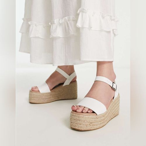 Corsa white espadrille flatform sandals store