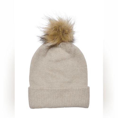 Bonnet ALEX revers large pompon amovible Gris